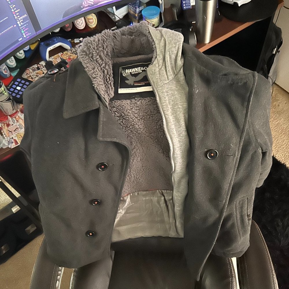 Young Men's Grey Peacoat/Jacket Hawke & Co.